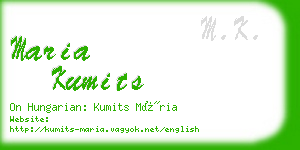 maria kumits business card